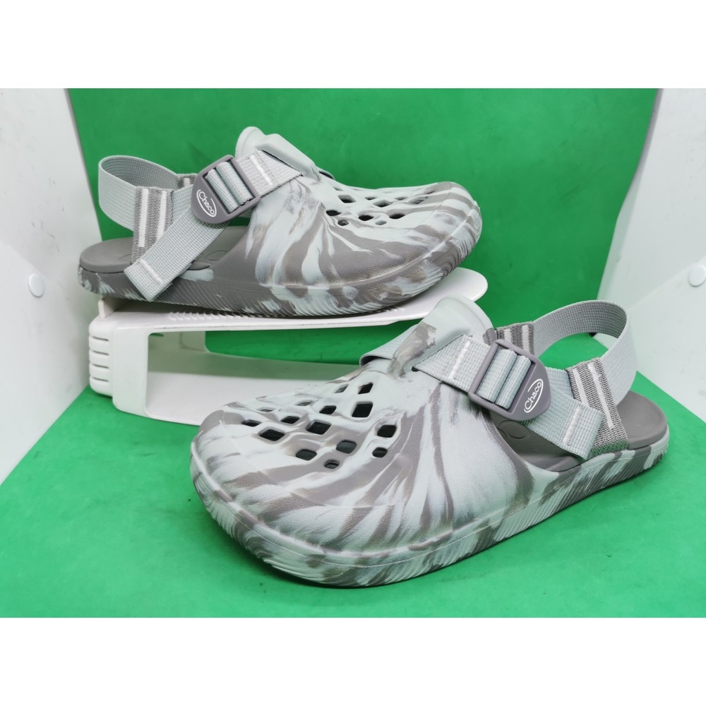 Chaco Chillos Clog Water Camp Sandal, Men's Size 8 Retail $65 Gray White Swirl